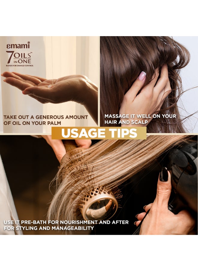 emami Castor Hair Oil | 100% Natural Herbal Blend | Helps Control Hair Damage & Frizz | Non-Sticky Formula | Paraben & Mineral Oil Free | Suitable for Thin & Dull Hair - Image 5